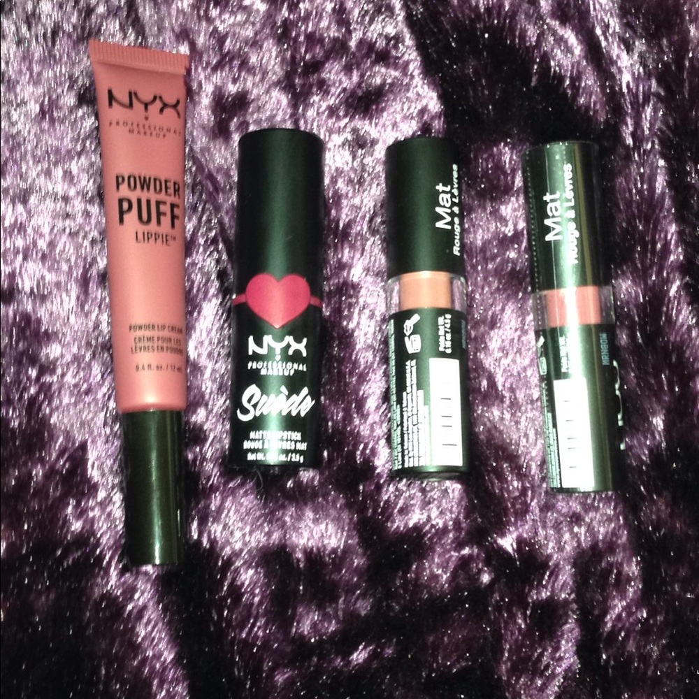 Lot of 4 NYX lipstick and "powder puff lippie" NEW